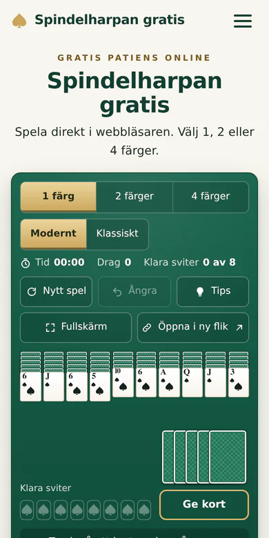 Spindelharpan gratis i mobilens webbläsare